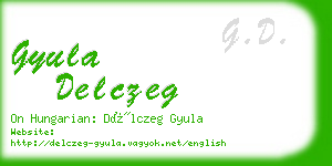 gyula delczeg business card